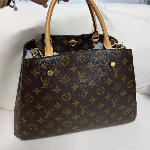 Louis Vuitton Brown and Tan Monogram Tote - Picture 1 of 9